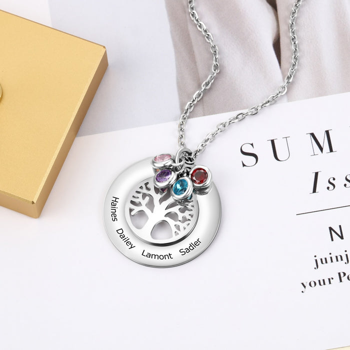 Personalized Tree Of Life Pendant Necklace