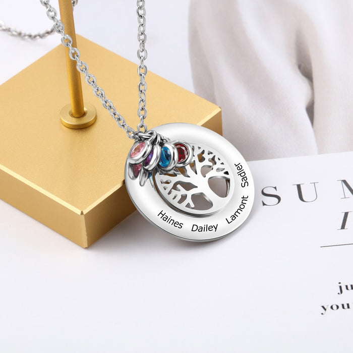 Personalized Tree Of Life Pendant Necklace