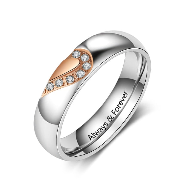 Personalized Heart-Shape Matching Couple Rings