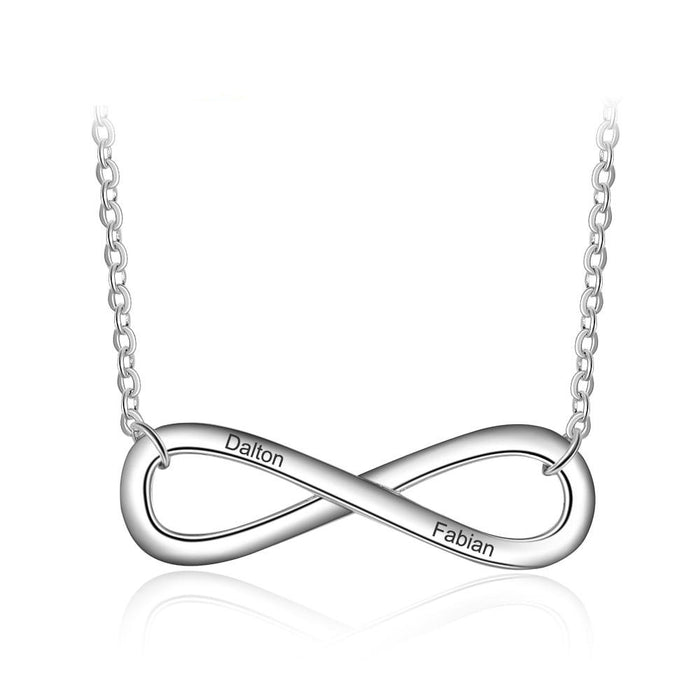 Infinite Engrave Name Necklace Silver