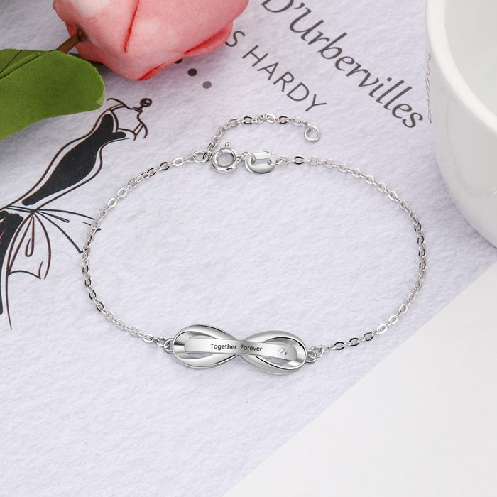 Personalized Engraving Infinity Adjustable Chain Bracelets & Bangles Customized Name Bar Bracelets for Women Gifts