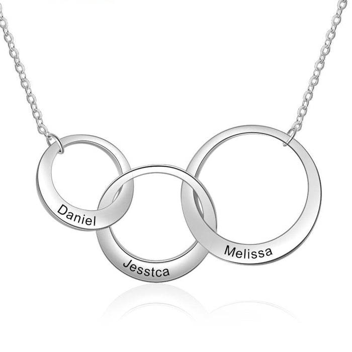 Personalized Intertwined Circle Necklace with 3 Names