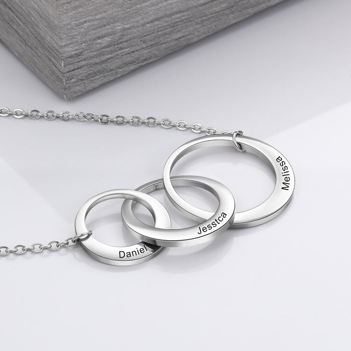 Personalized Intertwined Circle Necklace with 3 Names