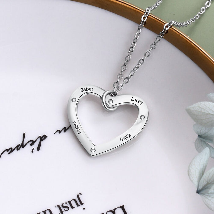 Personalized Engrave 4 Name Necklaces For Women