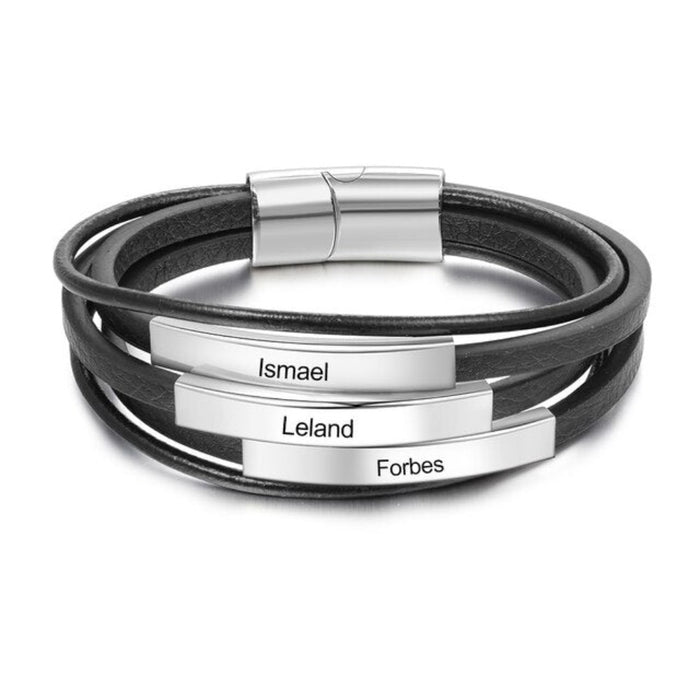 Personalized Free Engraving Name Bar Bracelets For Men