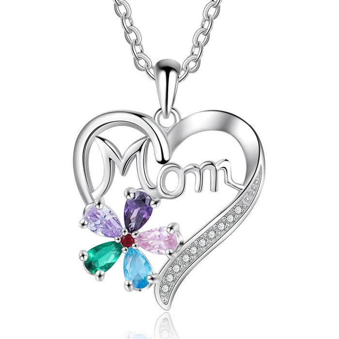 Personalized Mom Necklace Customize 5 Birthstones