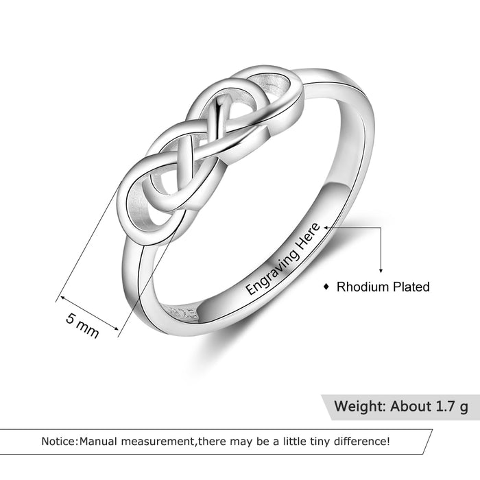 Personalized Wedding Engagement Rings for Women Engraved Name Braided Knot Ring Fashion Jewelry Gift