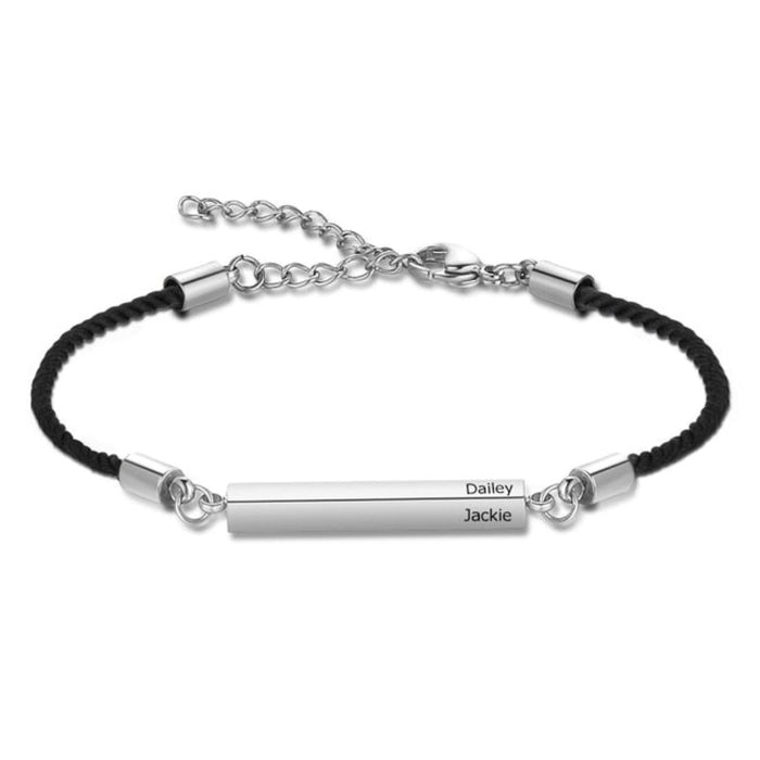 Personalized 2 Names Adjustable Rope Bracelet