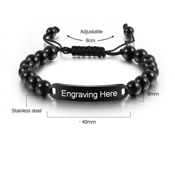 Personalized Engraving Names Stainless Steel Bar Bracelet