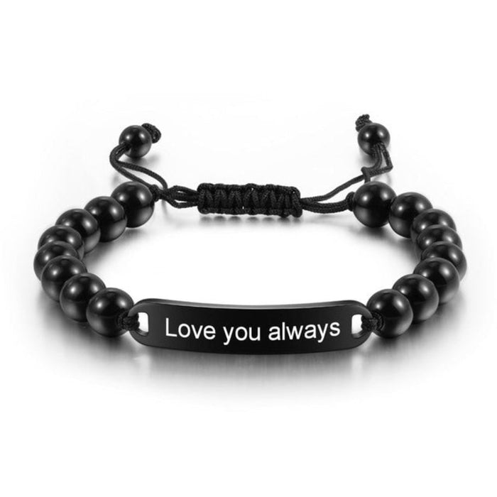 Personalized Engraving Names Stainless Steel Bar Bracelet