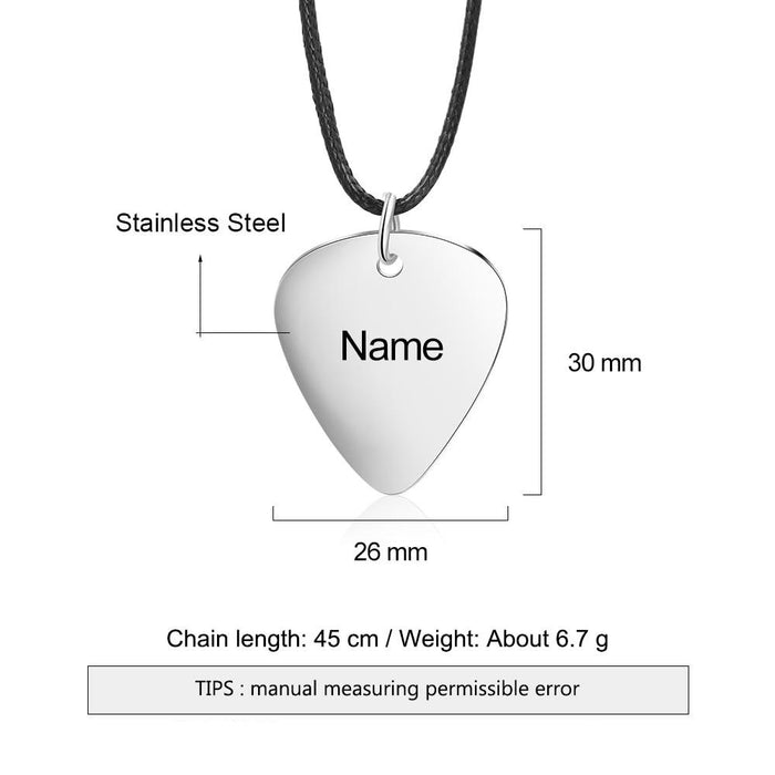 Personalized Name Pendant Necklace Black Rope Chain