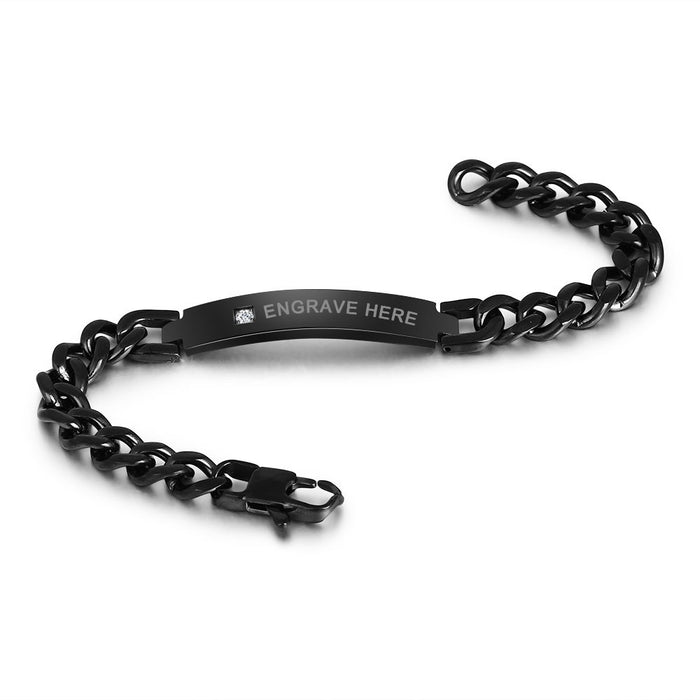Personalized Engrave Men Titanium Steel Bracelets