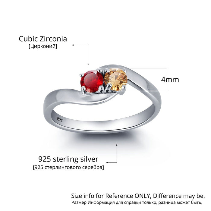Personalized Love Promise Ring Simple 925 Sterling Silver Cubic Zirconia Ring Valentine's Day Gift