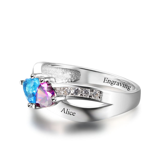 Promise Rings Personalized Jewelry Engrave Name Custom Birthstone Ring 925 Sterling Silver Rings For Women