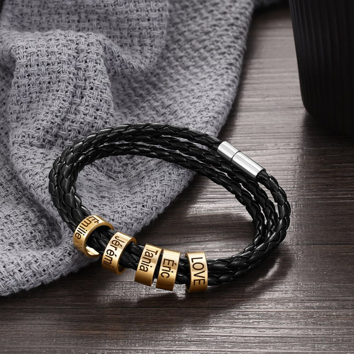 Personalized Multilayer Leather Bracelets For Men