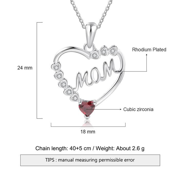 Personalized Cordate Pendent Necklace With Zirconia