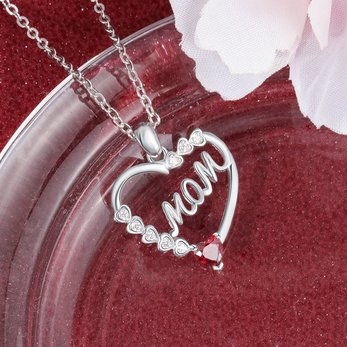 Personalized Cordate Pendent Necklace With Zirconia