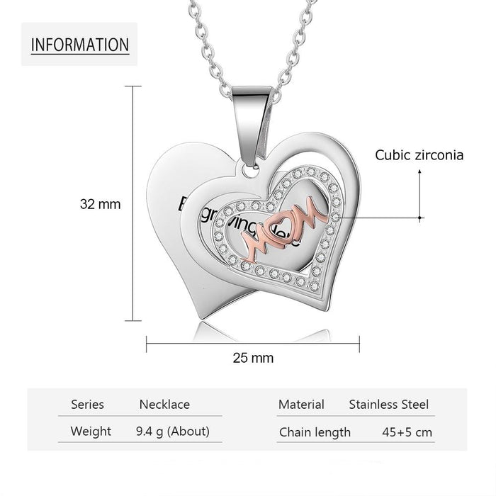 Personalized Cordate Necklace Stainless Steel Jewelry