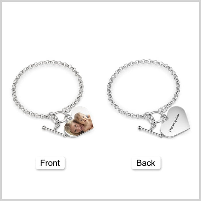 Personalized Custom Photo Engraving Cuff Bracelets For Women