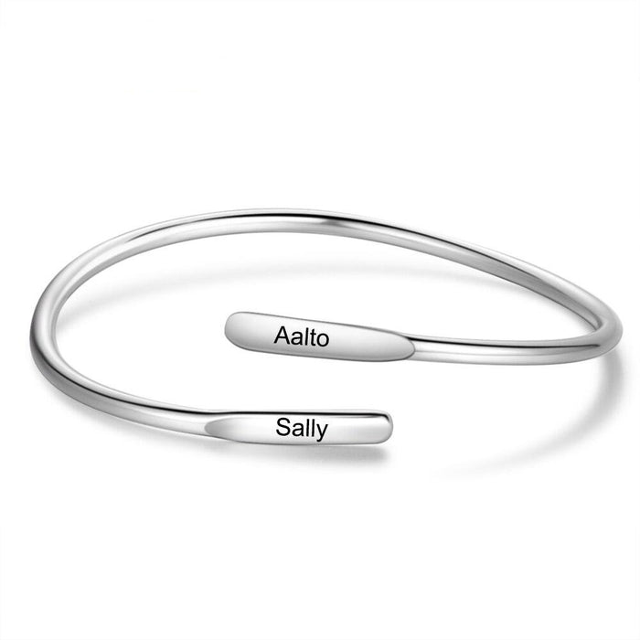 Personalized Adjustable Engraved Cuff Bracelets for Women Stainless steel Custom Name Bracelets & Bangles Gifts for Girlfriend