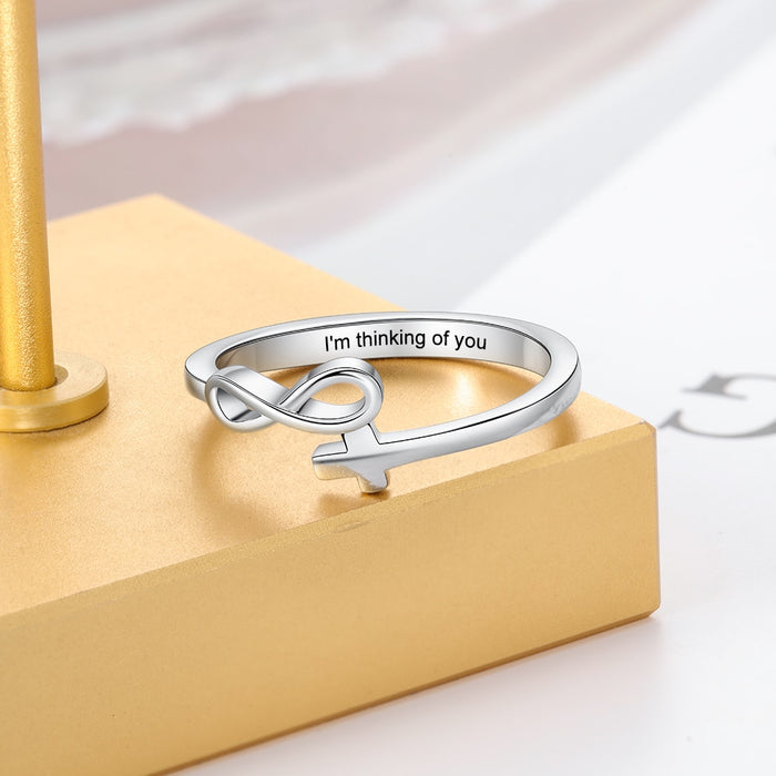 Personalized Name Cross & Infinity Love Rings for Women 925 Silver Color Customized Engraving Ring Trendy Jewelry Gifts