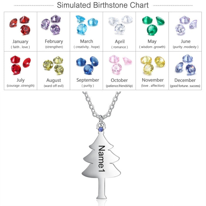 Set Of 6 Tree BFF Necklaces With Birthstone