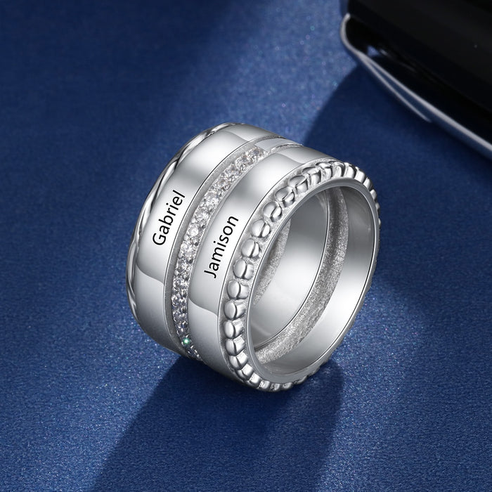 Personalized Name Ring With Cubic Zirconia