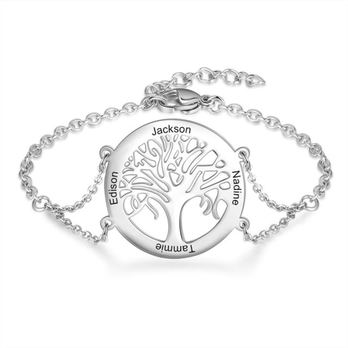 Personalized Engraving Name Tree of Life Bracelets
