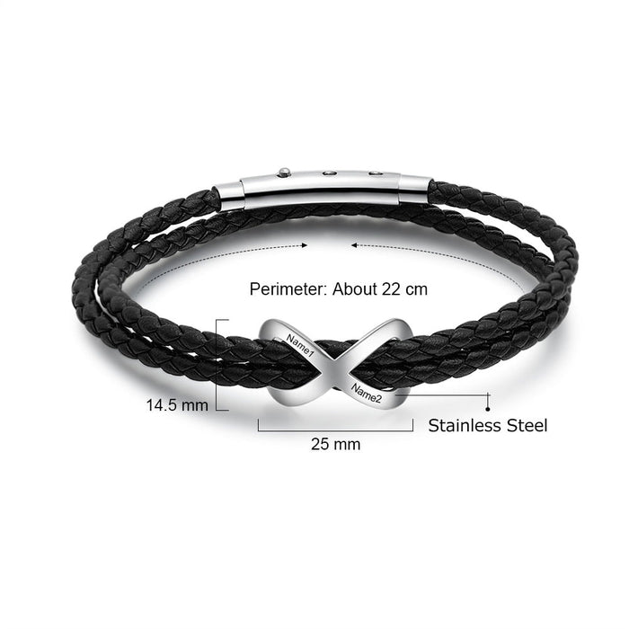 Personalized Engrave Name Infinity Bracelets For Men