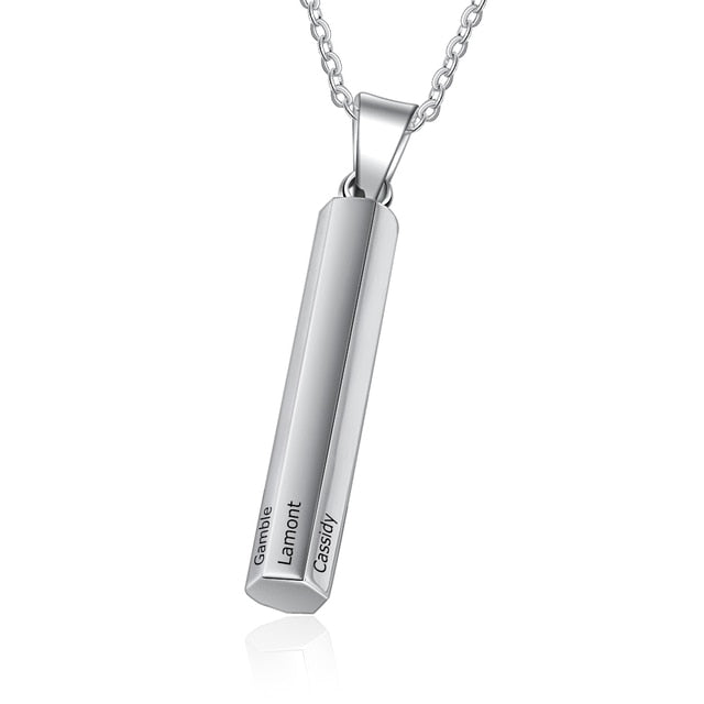 Personalized 6 Sides Engraving Necklaces For Women