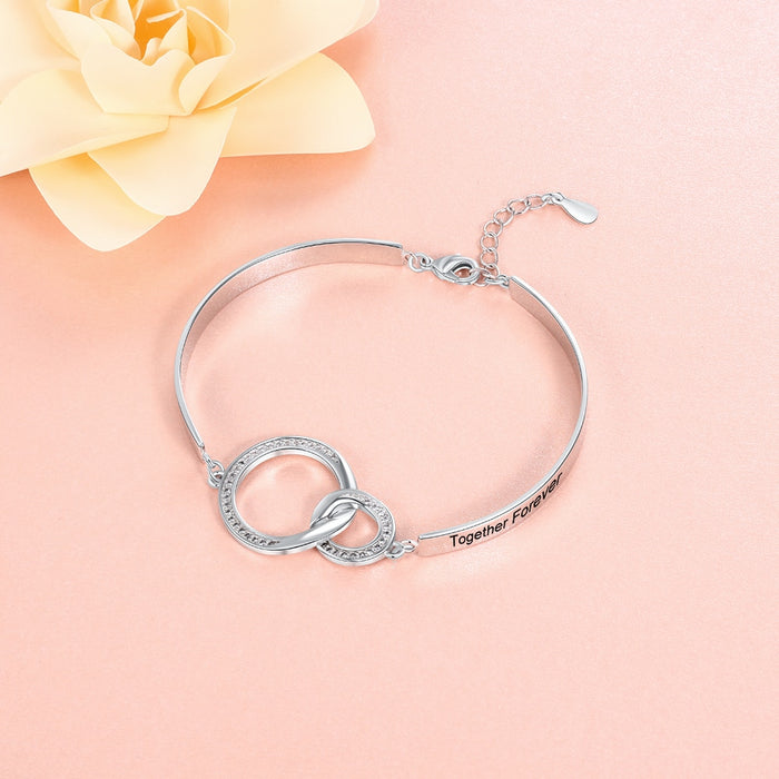 Personalized Engraved Name Circle Knot Bracelet Cust