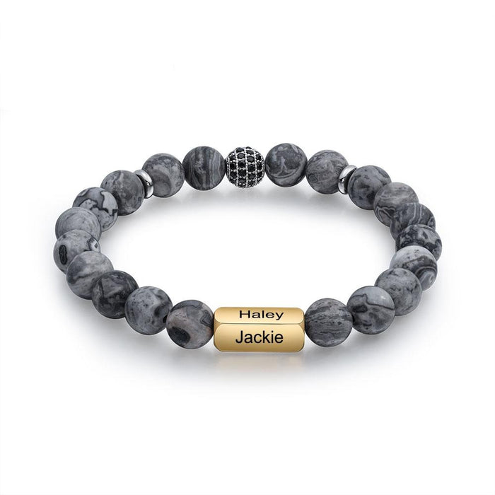 Customize 4 Sides Engraved Bracelets For Men