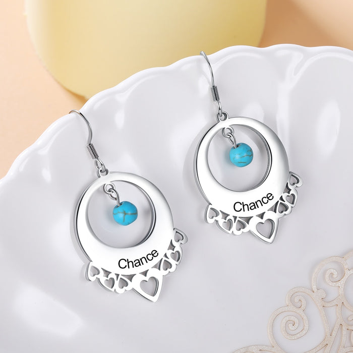 Personalized Turquoise Dangle Earrings For Women