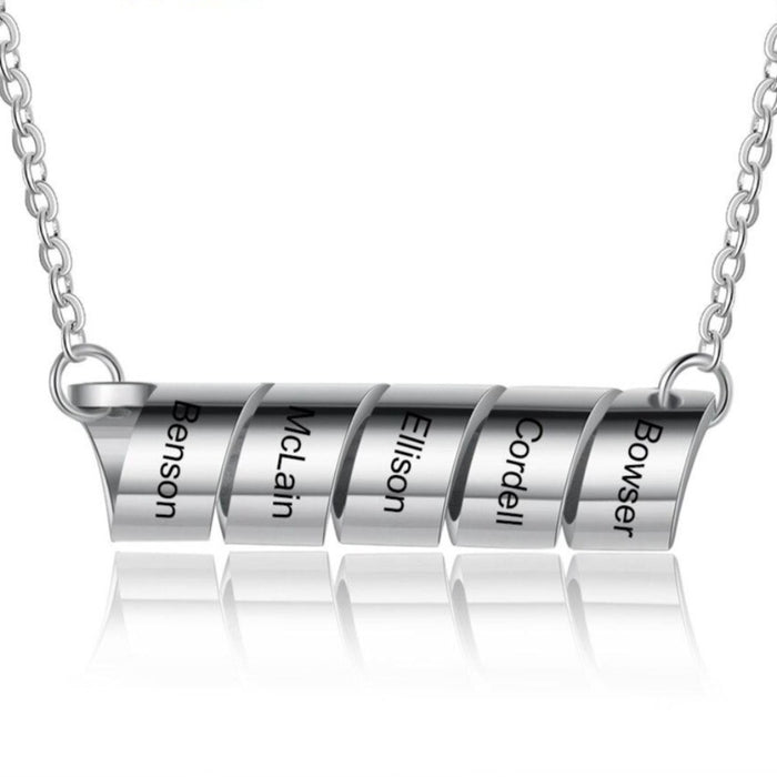 Personalized Engraving 5 Names Necklaces For Men