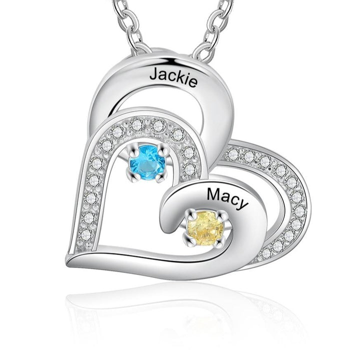 Personalized Mother Pendant Necklace With Birthstone