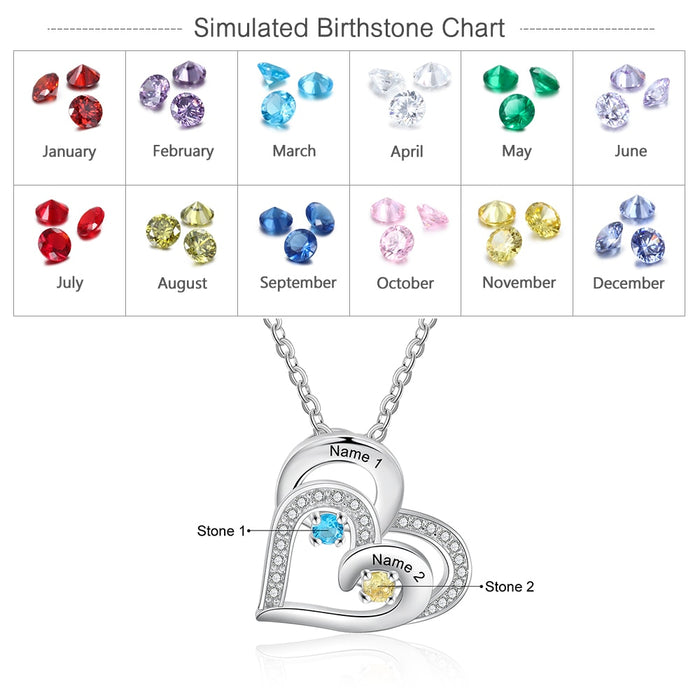 Personalized Mother Pendant Necklace With Birthstone