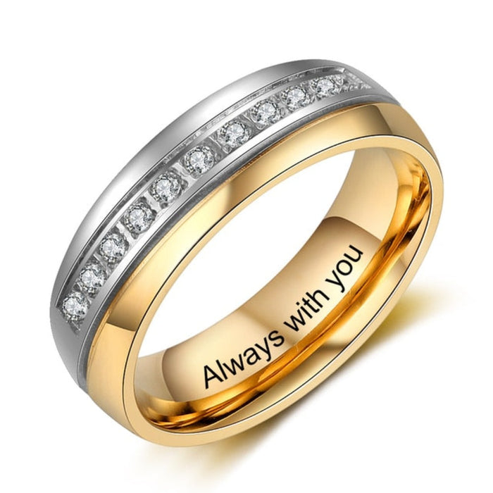 Personalized Couple Rings With Zirconia For Women And Men