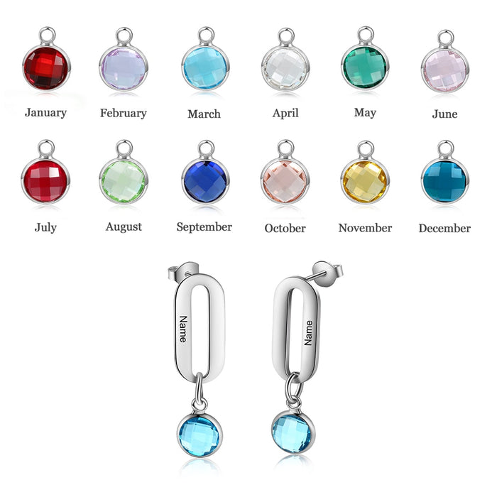 Personalized Engraving 1 Name Heart-Drop Earrings For Women