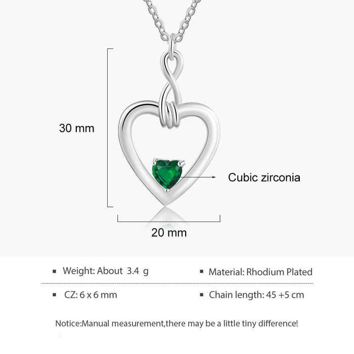 Customized Inlaid Birthstone Infinity Necklace