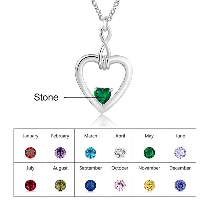 Customized Inlaid Birthstone Infinity Necklace