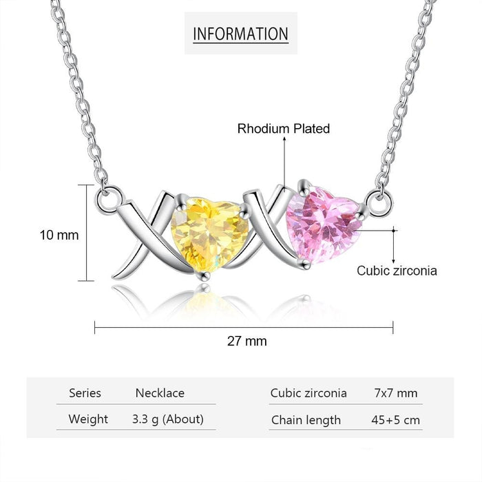 Personalized Inlaid Birthstone Pendant Necklace