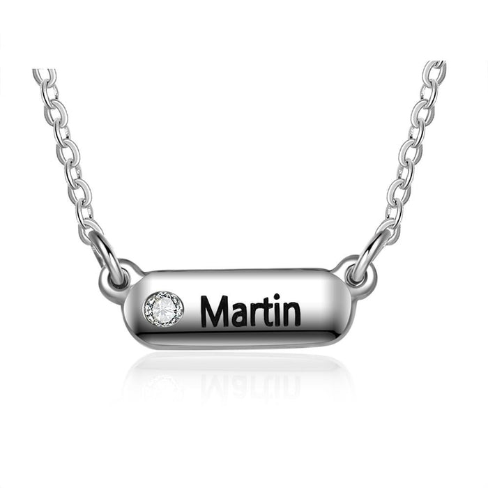 Stainless Steel Pendant Necklace Custom Engraving