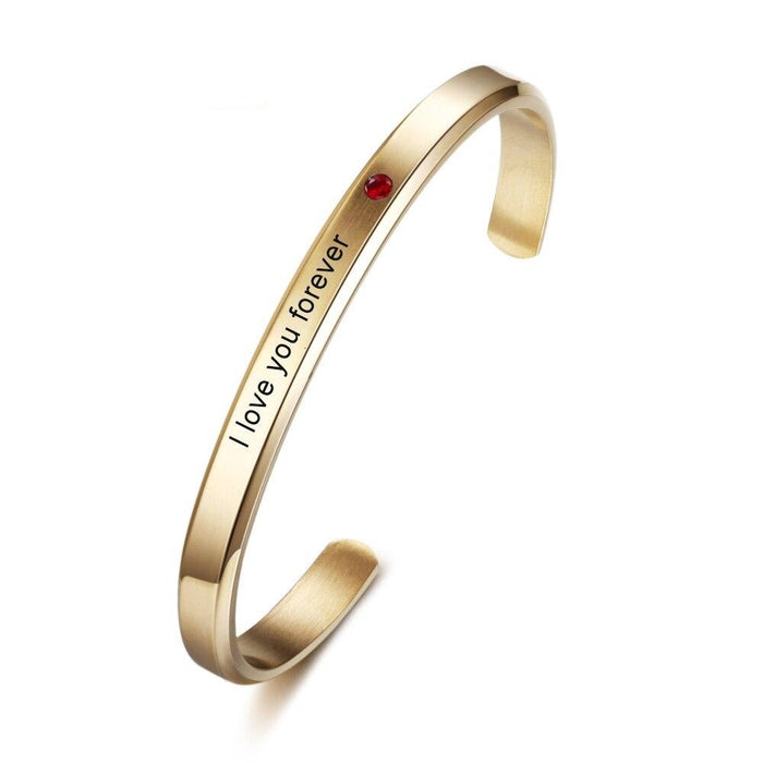 Personalized Engraved Name Bar Cuff Bracelets For Women
