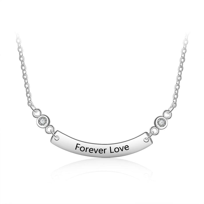 Personalized Stainless Steel Curved Necklace