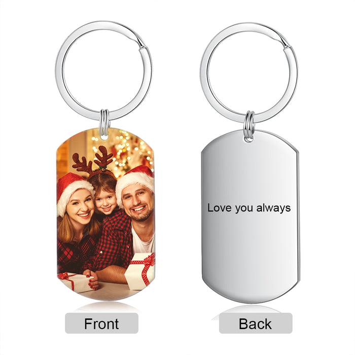 Stainless Steel Personalized Photo Keychain