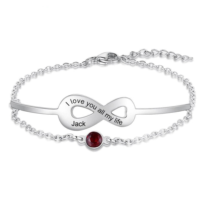 Personalized Name Engraved Infinity Bracelets