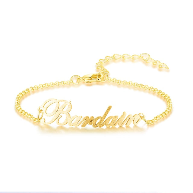 Personalized Letter Nameplate Bracelets & Bangles Custom Name Adjustable Bracelets for Women Mother Unique Gift Jewelry