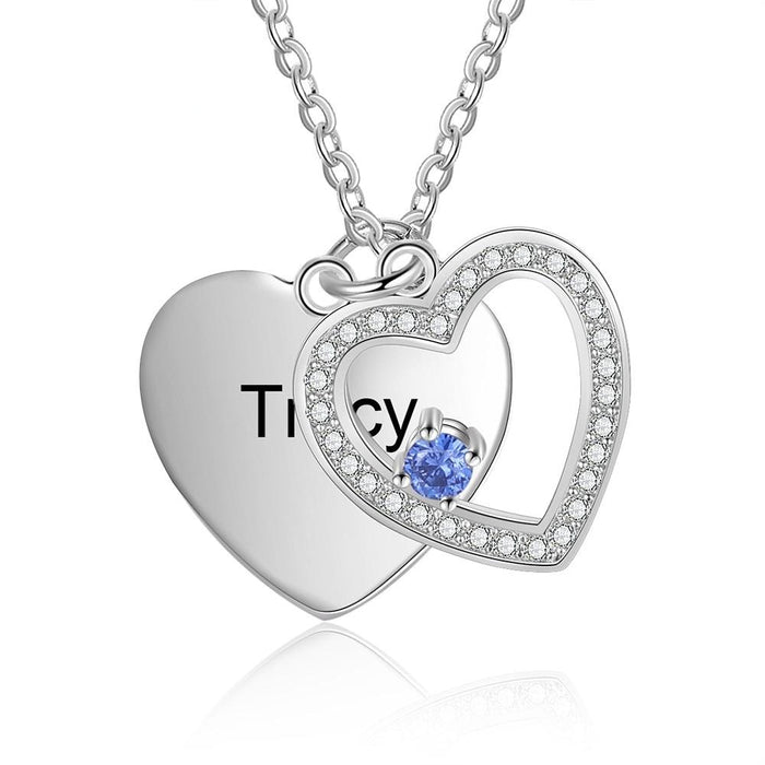Personalized Engraving Name Zirconia Necklace
