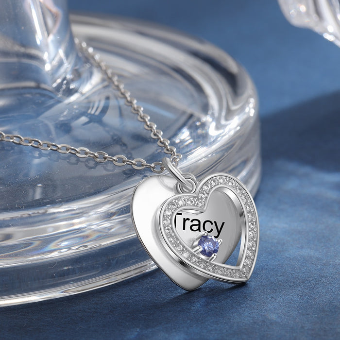 Personalized Engraving Name Zirconia Necklace