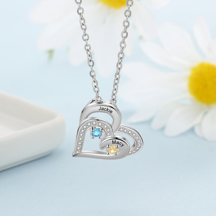 Personalized Mother Pendant Necklace With Birthstone